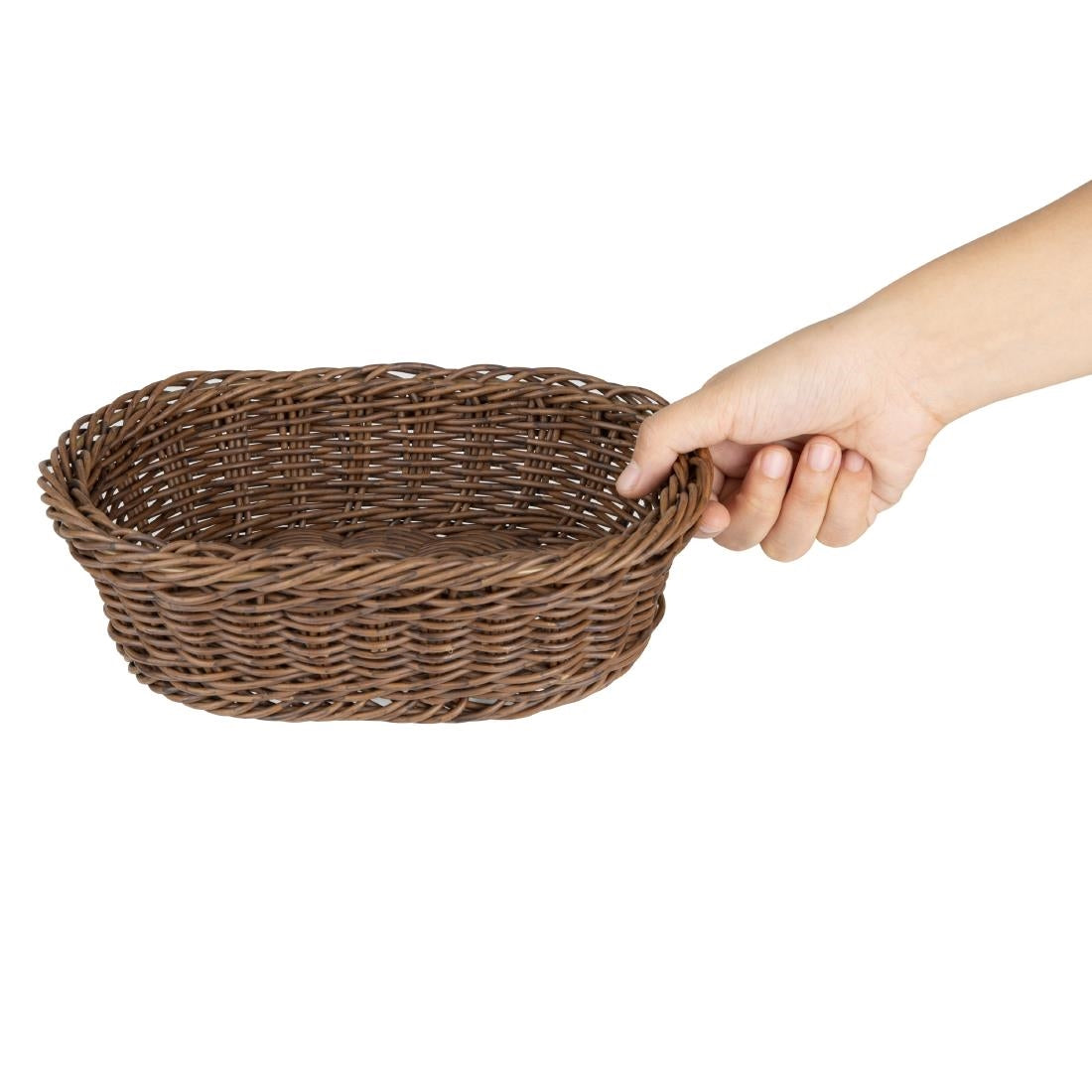Olympia Polywicker Oval Basket Dark Brown 240x170mm