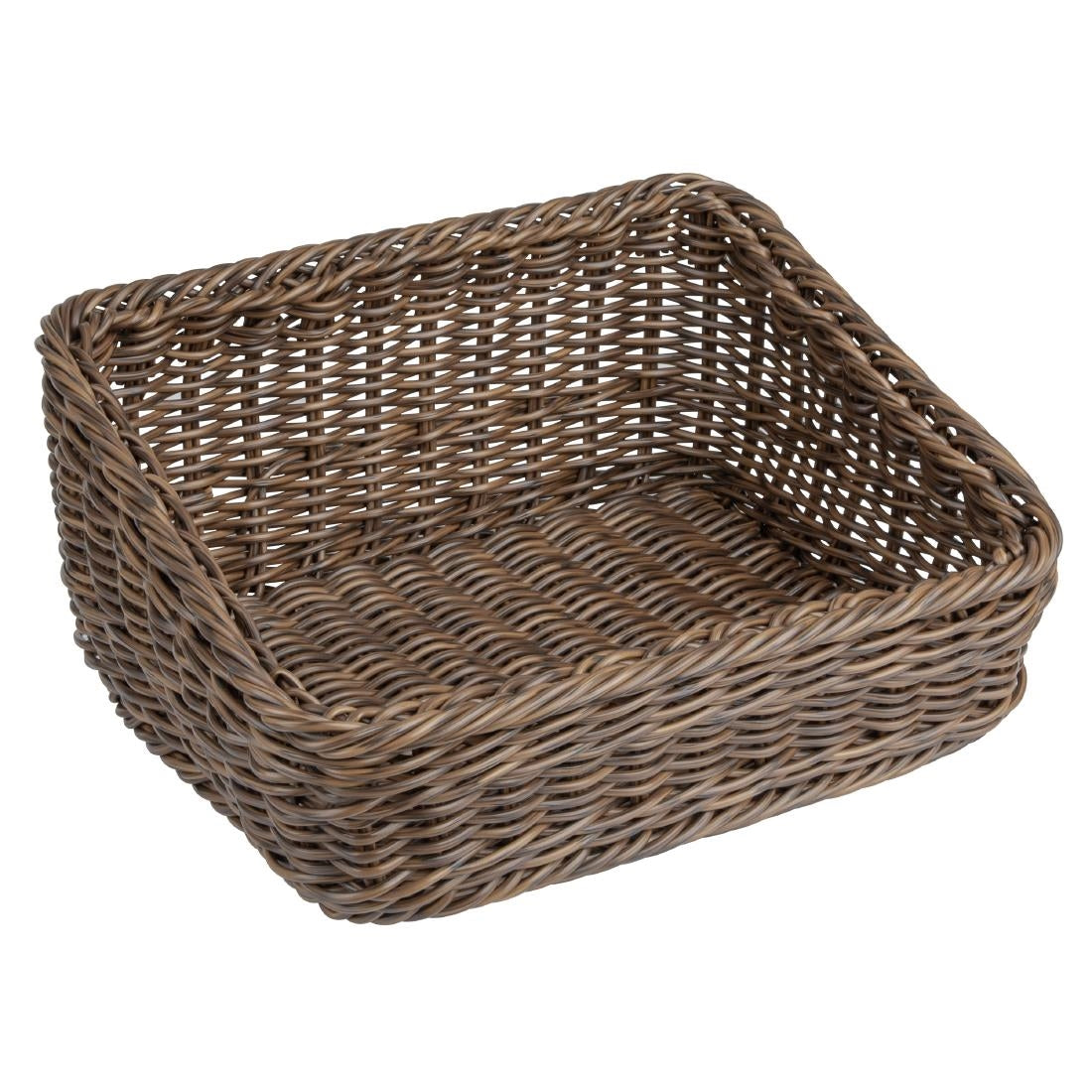 Olympia Polywicker Rectangular Display Basket Dark Brown 360x300mm
