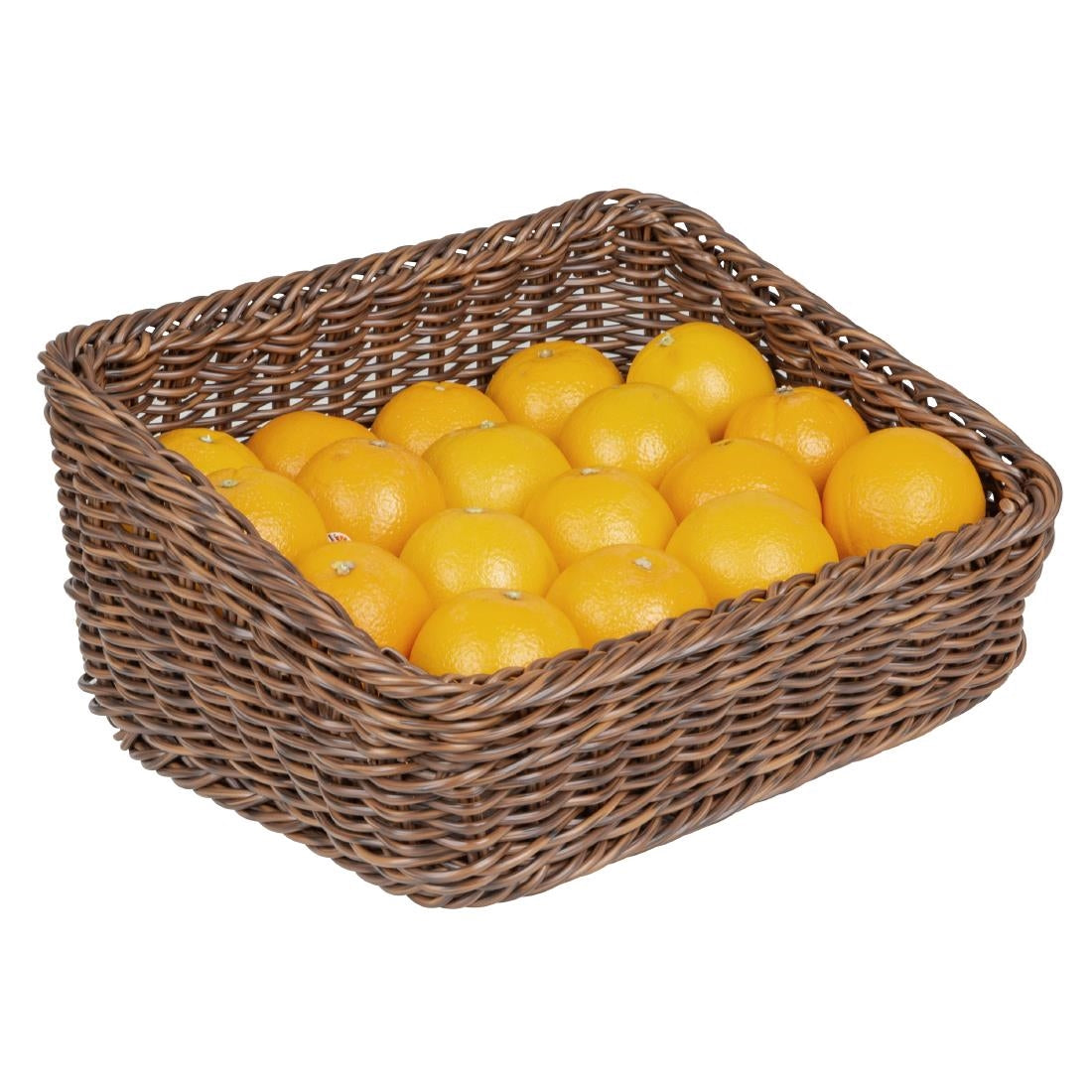 Olympia Polywicker Rectangular Display Basket Dark Brown 360x300mm