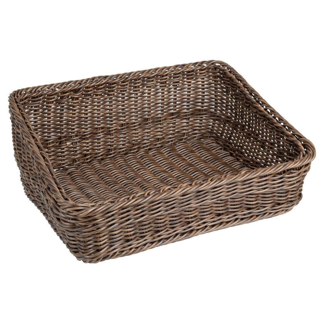 Olympia Polywicker Rectangular Display Basket Dark Brown 525x385mm