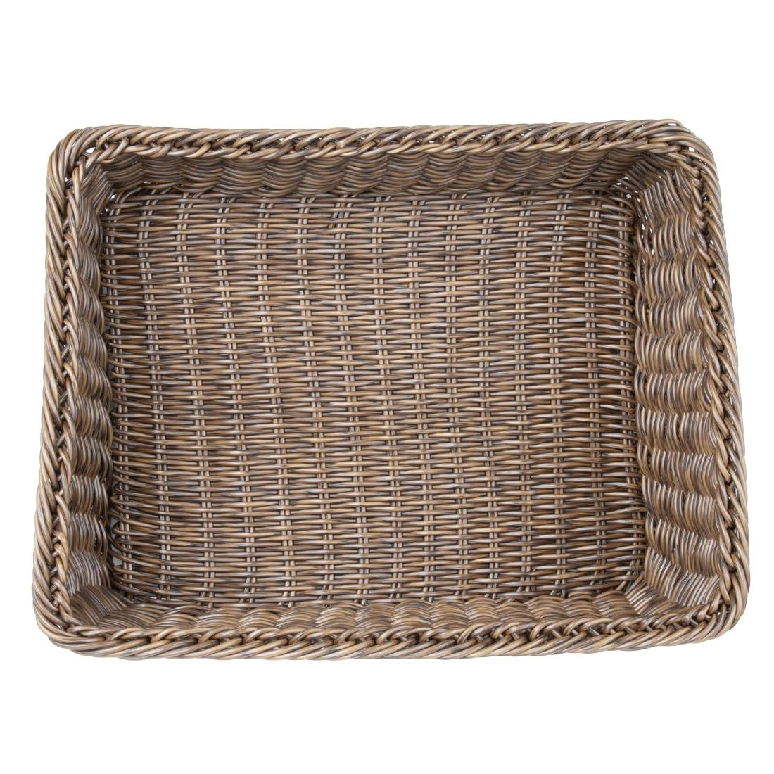 Olympia Polywicker Rectangular Display Basket Dark Brown 525x385mm