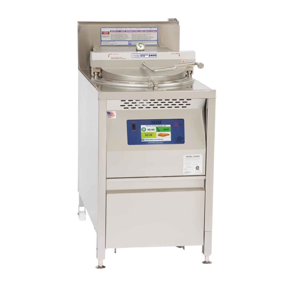 Vizu Electric Pressure Fryer BR2400CEEST with Smart Touch Controller