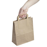 Fiesta Recyclable Flat Handle Brown Paper Bags Medium (250 Pack)