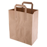 Fiesta Recyclable Flat Handle Brown Paper Bags Medium (250 Pack)