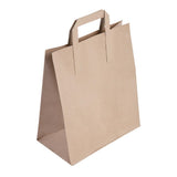 Fiesta Recyclable Flat Handle Brown Paper Bags Large (250 Pack)