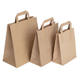 Fiesta Recyclable Flat Handle Brown Paper Bags Large (250 Pack)