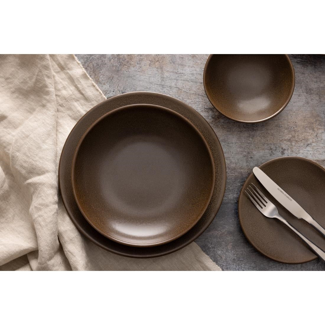 Olympia Ember Low Coupe Bowls Mahogany 230mm (4 Pack)