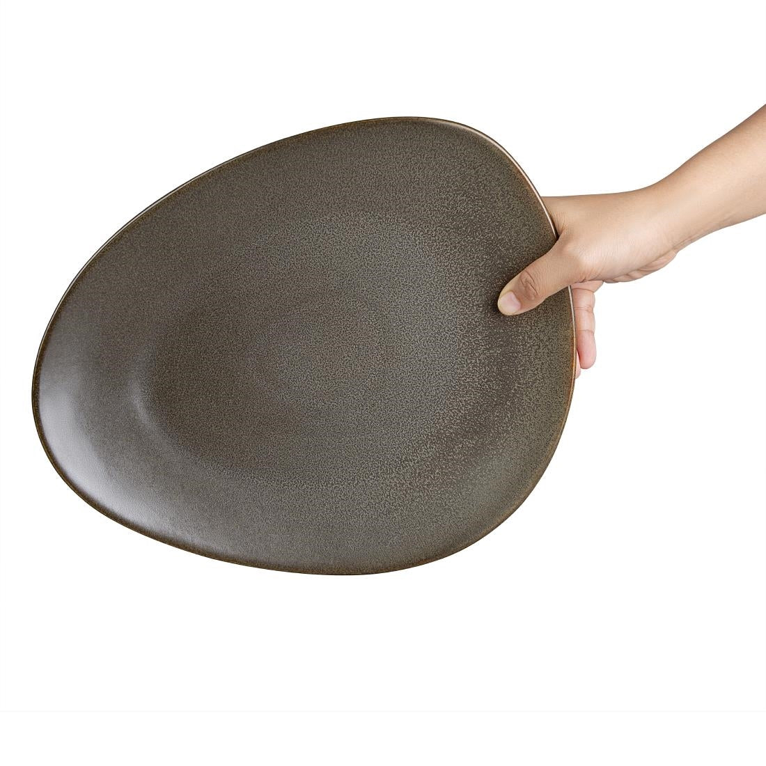 Olympia Ember Triangle Plates Mahogany 308x255mm (4 Pack)