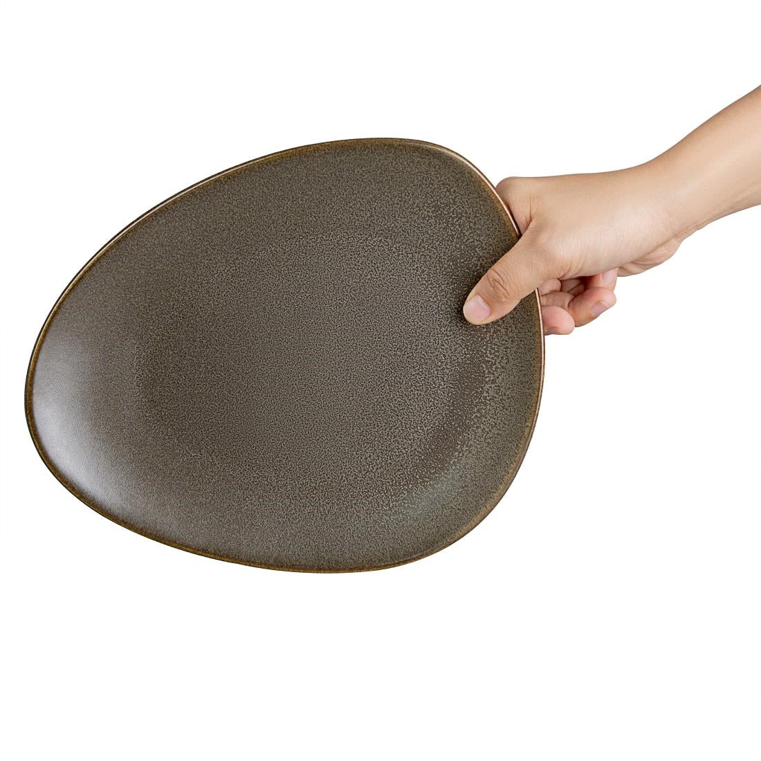 Olympia Ember Triangle Plates Mahogany 250x207mm (6 Pack)