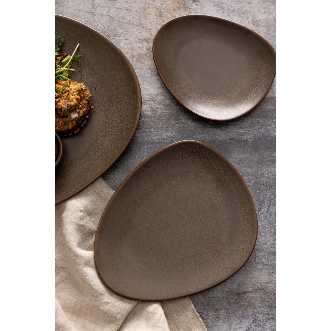 Olympia Ember Triangle Plates Mahogany 190x160mm (6 Pack)