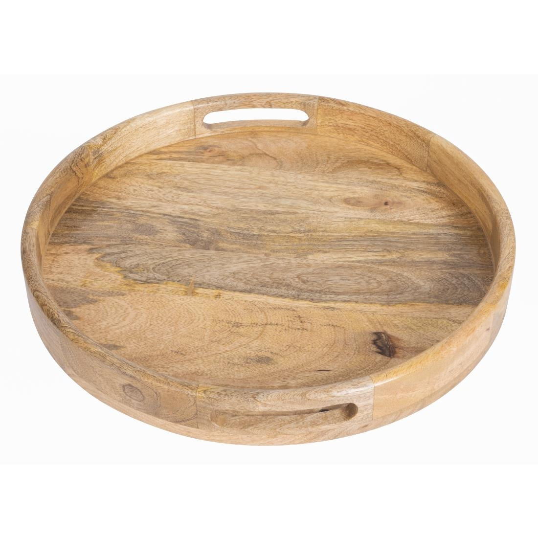 Olympia Mango Wood Round Deep Sided Tray 400mm