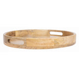 Olympia Mango Wood Round Deep Sided Tray 400mm