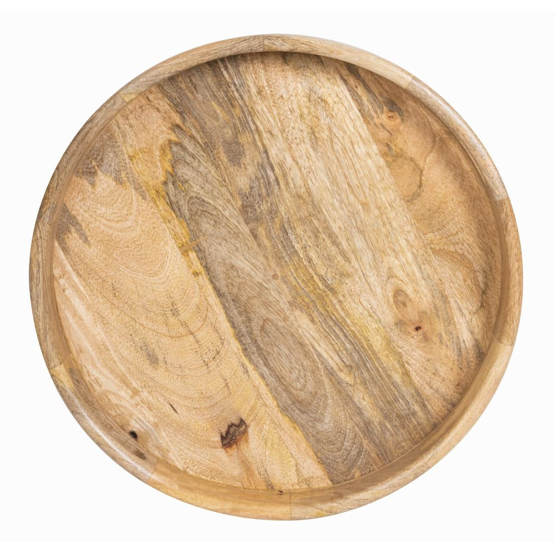 Olympia Mango Wood Round Deep Sided Tray 400mm