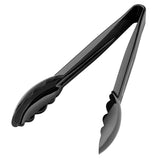 Nisbets Essentials 9" Polycarbonate Tongs Black (6 Pack)