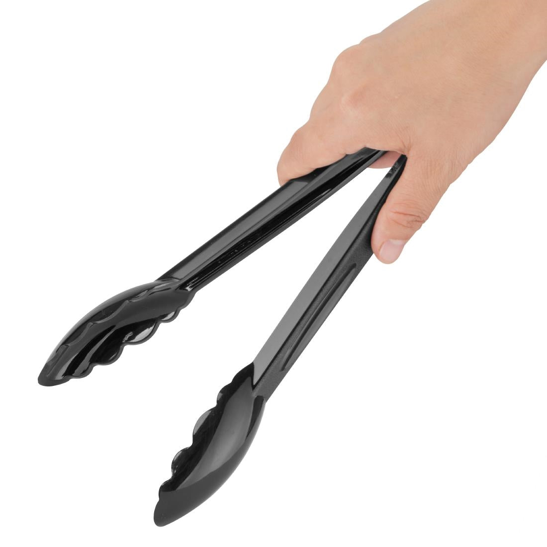 Nisbets Essentials 9" Polycarbonate Tongs Black (6 Pack)