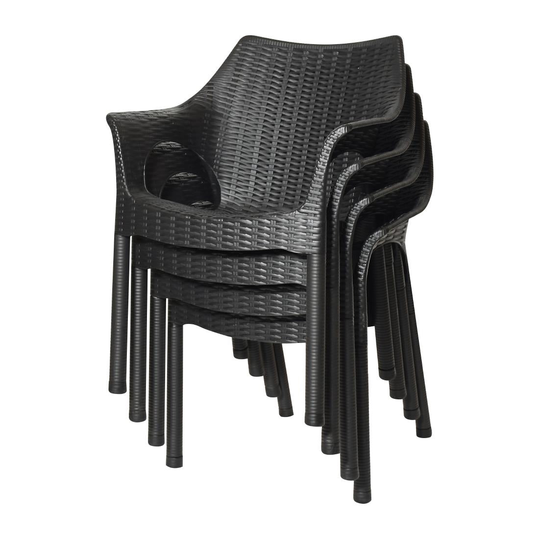 Bolero Elements Polypropylene Armchairs Black (4 Pack)