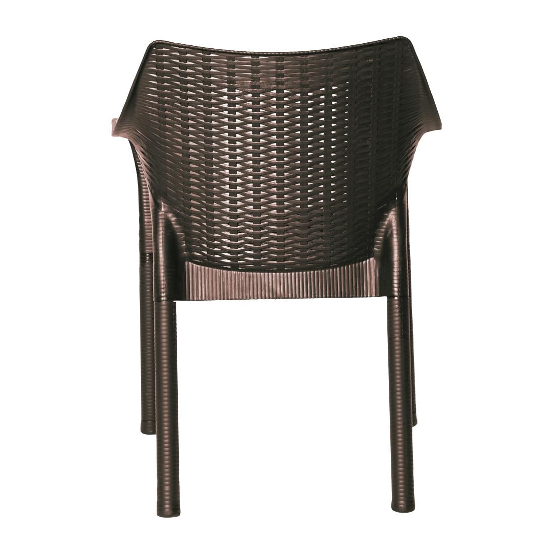 Bolero Elements Polypropylene Armchairs Dark Brown (4 Pack)