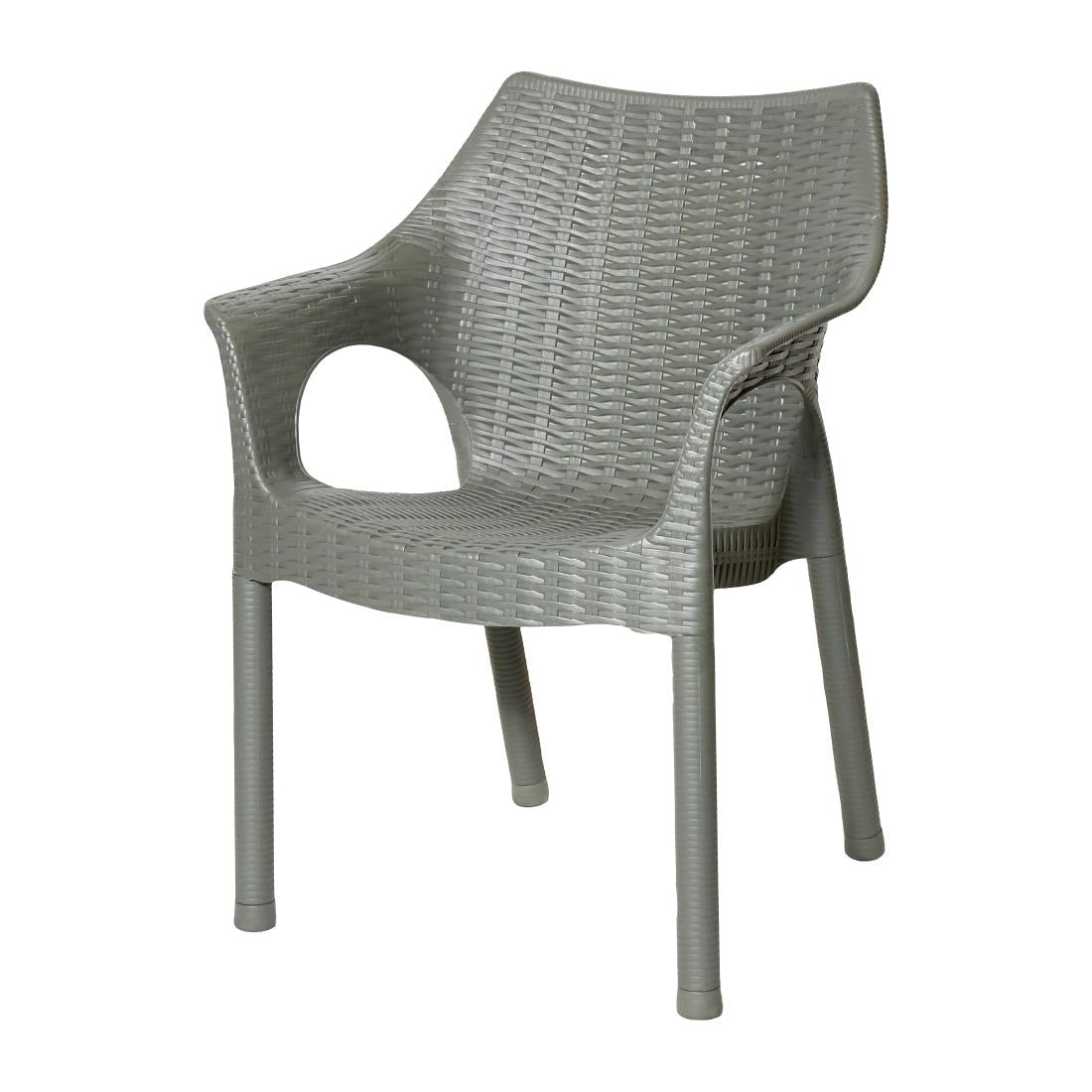 Bolero Elements Polypropylene Armchairs Olive Green (4 Pack)