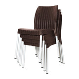 Bolero Elements Polypropylene Rattan Side Chairs Dark Brown (4 Pack)