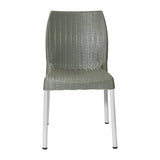 Bolero Elements Polypropylene Rattan Side Chairs Olive Green (4 Pack)