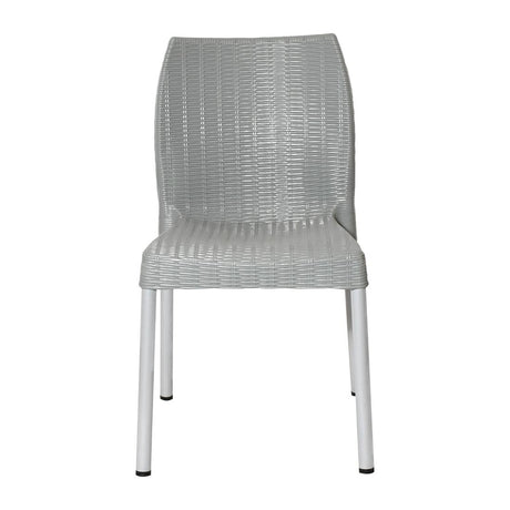 Bolero Elements Polypropylene Rattan Side Chairs Grey (4 Pack)