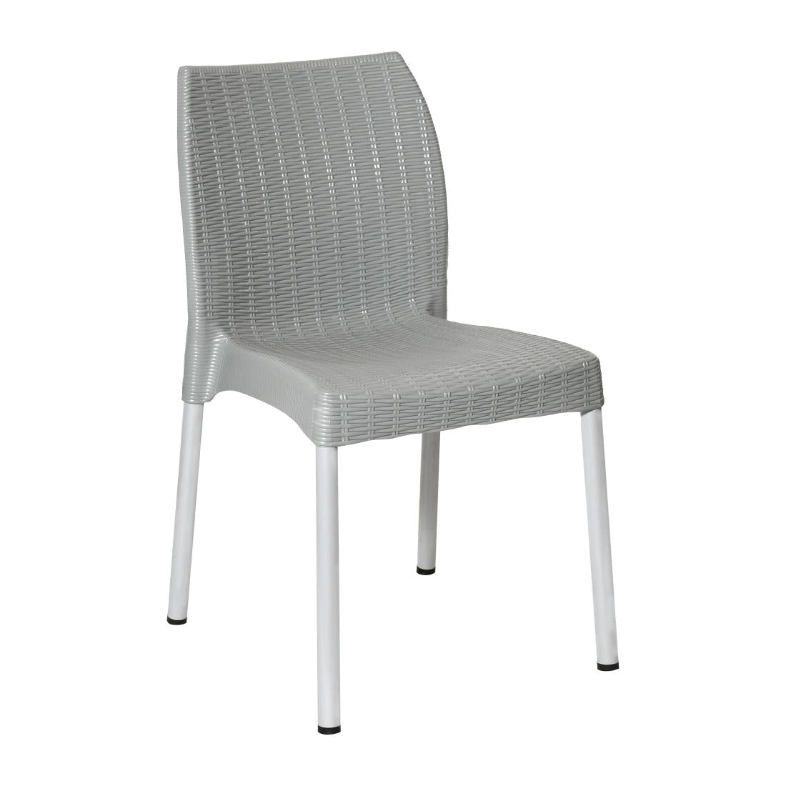 Bolero Elements Polypropylene Rattan Side Chairs Grey (4 Pack)