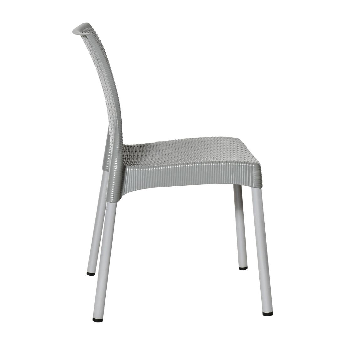 Bolero Elements Polypropylene Rattan Side Chairs Grey (4 Pack)