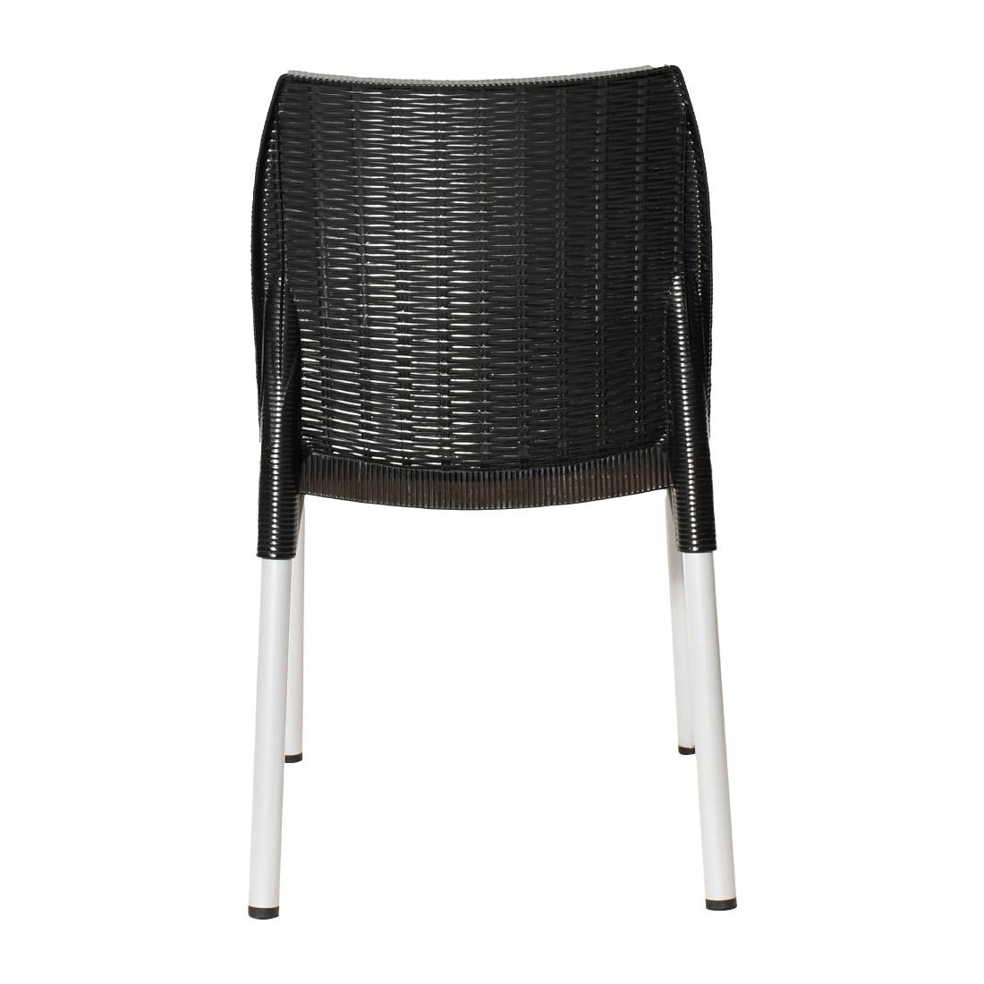 Bolero Elements Polypropylene Rattan Side Chairs Black (4 Pack)