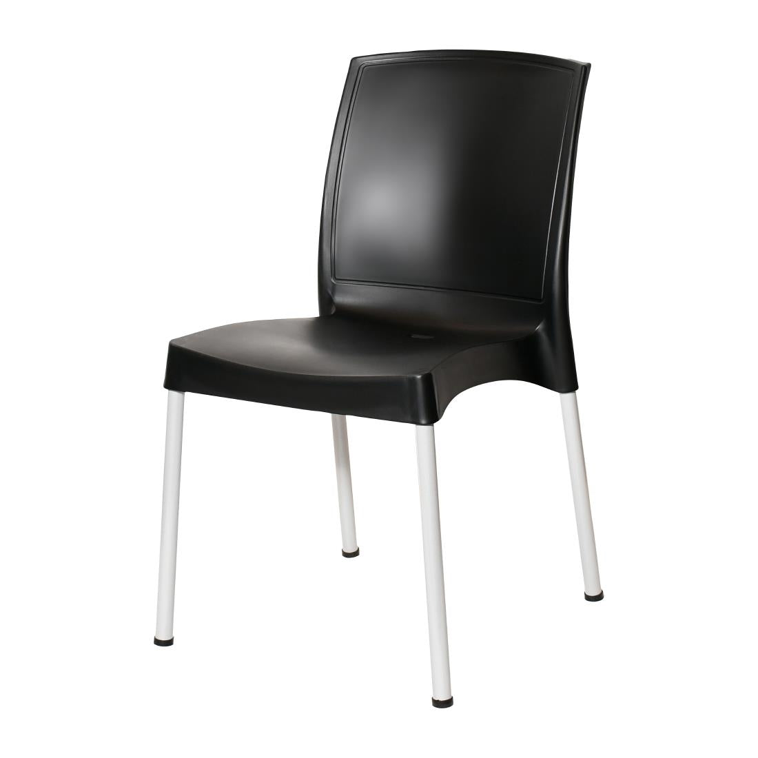 Bolero Elements Polypropylene Plain Side Chairs Black (4 Pack)