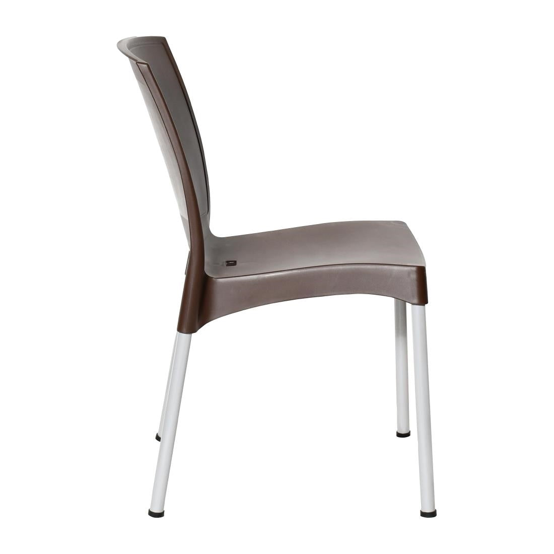 Bolero Elements Polypropylene Plain Side Chairs Dark Brown (4 Pack)