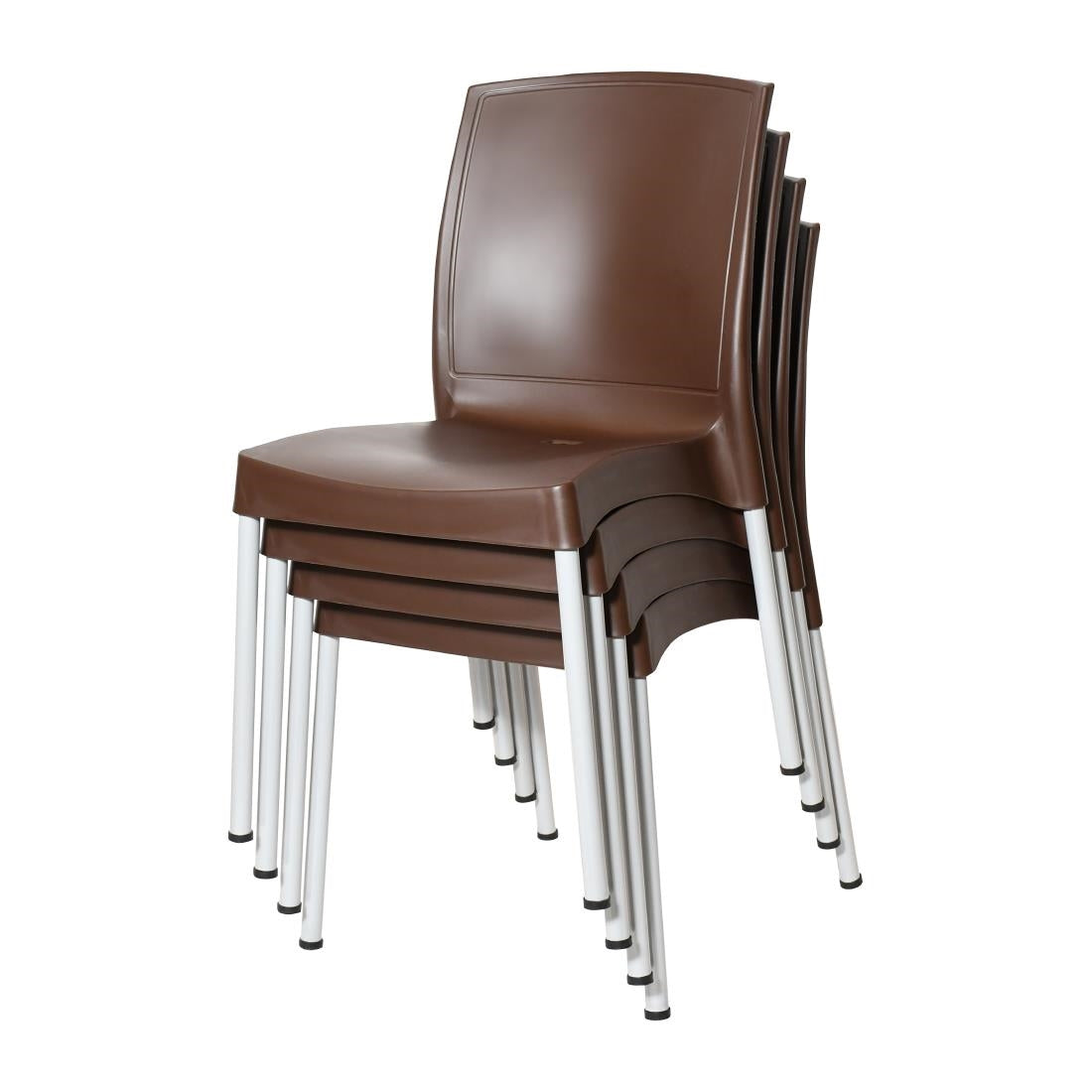 Bolero Elements Polypropylene Plain Side Chairs Dark Brown (4 Pack)