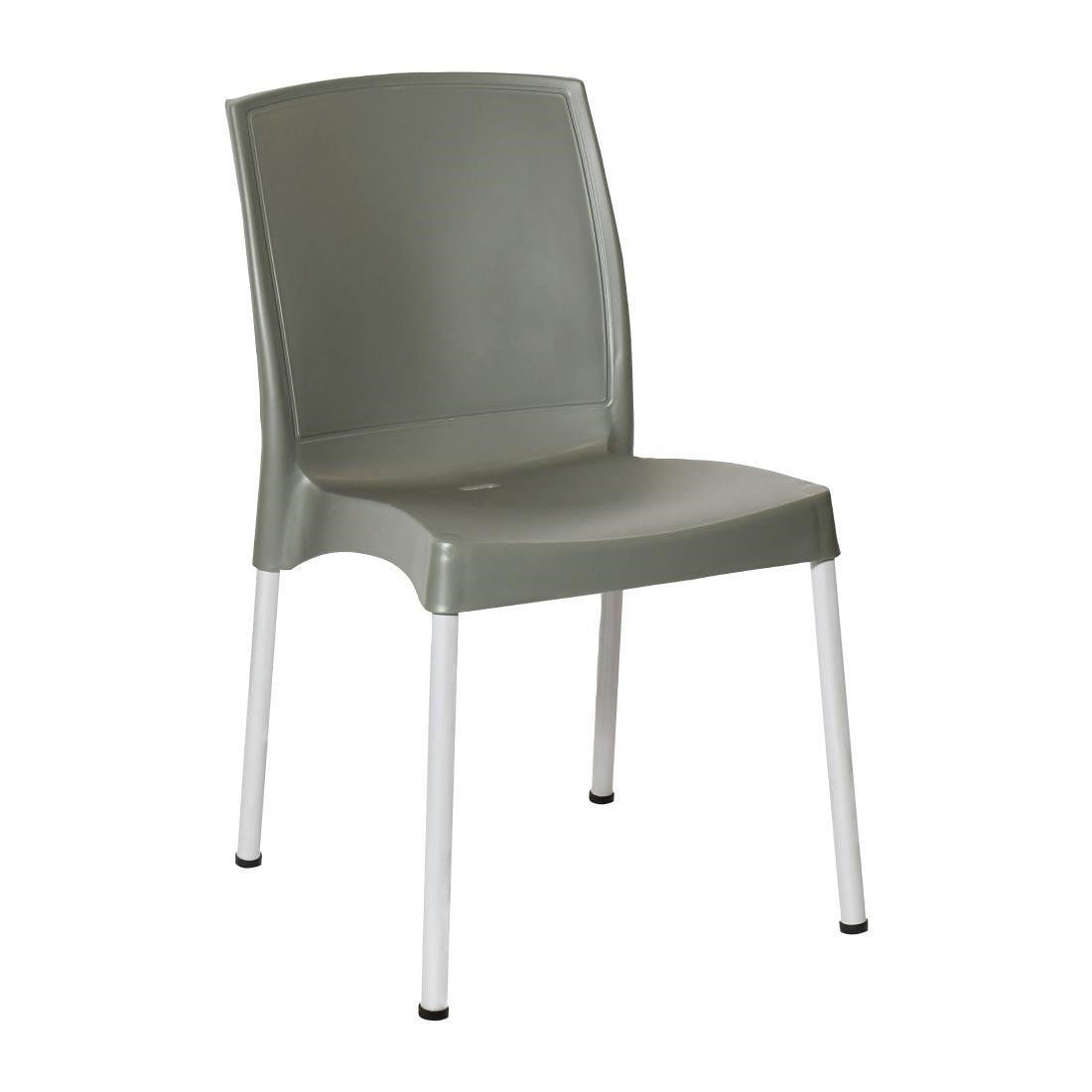 Bolero Elements Polypropylene Plain Side Chairs Olive Green (4 Pack)