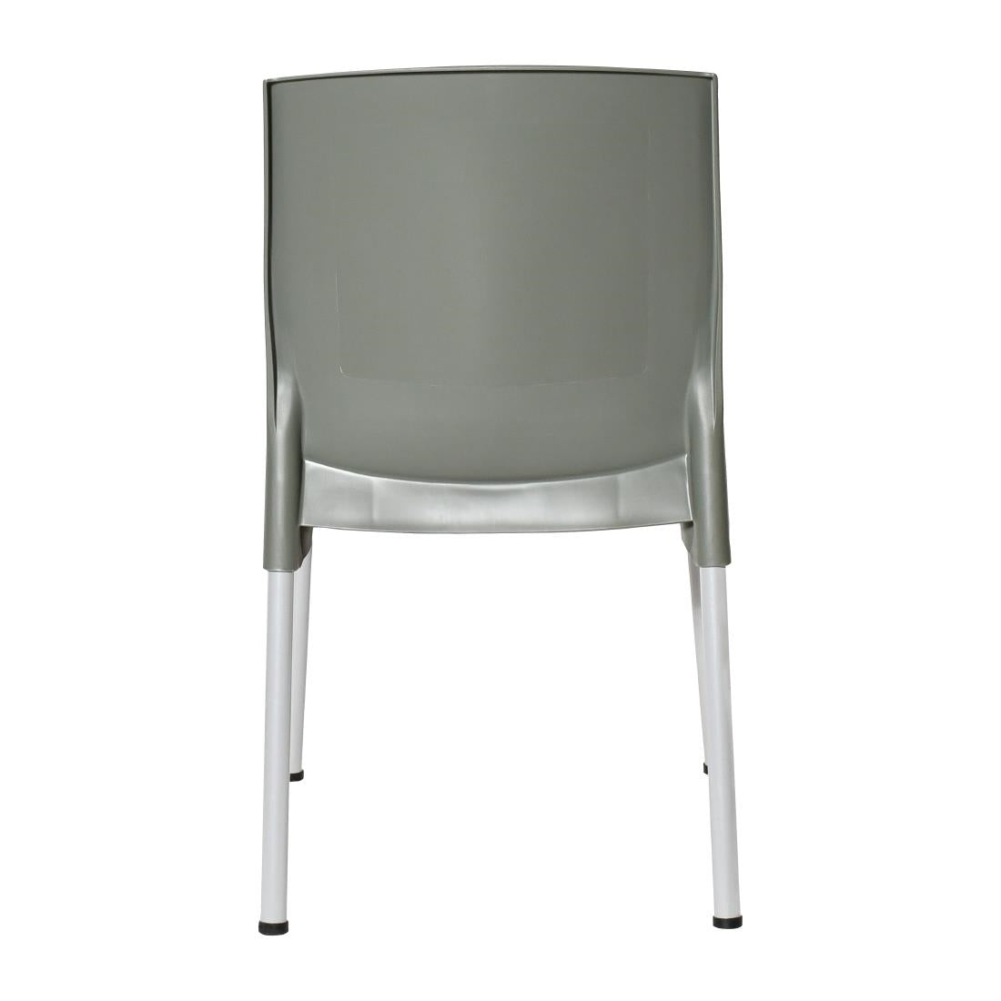 Bolero Elements Polypropylene Plain Side Chairs Olive Green (4 Pack)