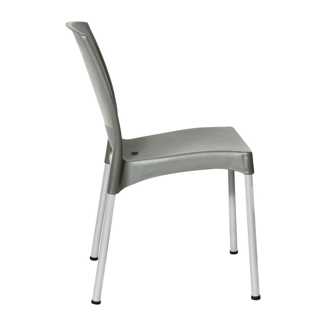 Bolero Elements Polypropylene Plain Side Chairs Olive Green (4 Pack)
