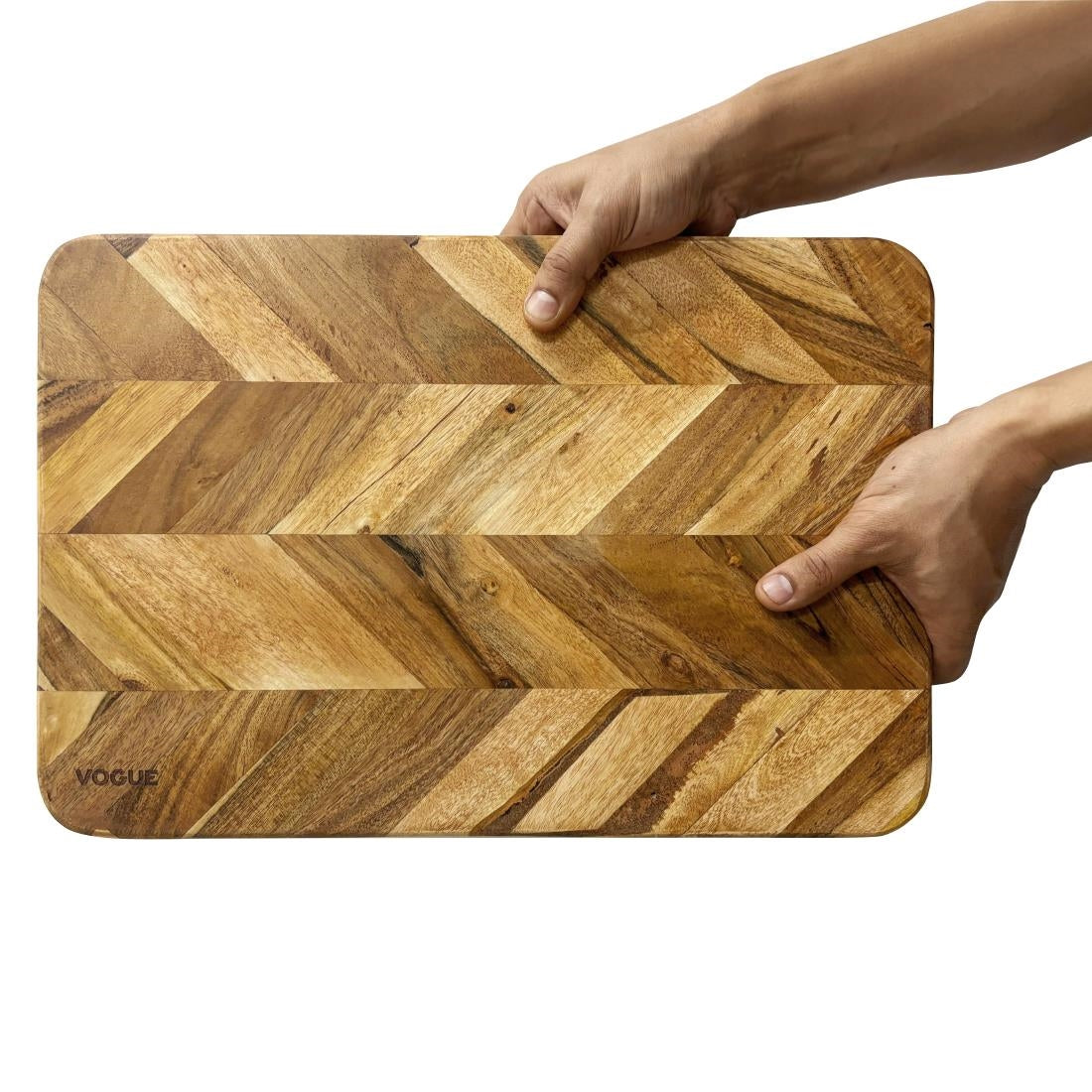 Vogue Chevron Effect Acacia Wood Chopping Board Medium 455x305mm