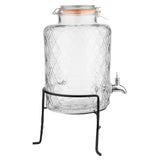 Olympia Geo Glass Clip-Top Drinks Dispenser with Wire Stand 8Ltr