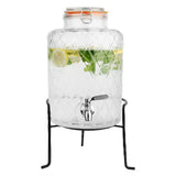 Olympia Geo Glass Clip-Top Drinks Dispenser with Wire Stand 8Ltr
