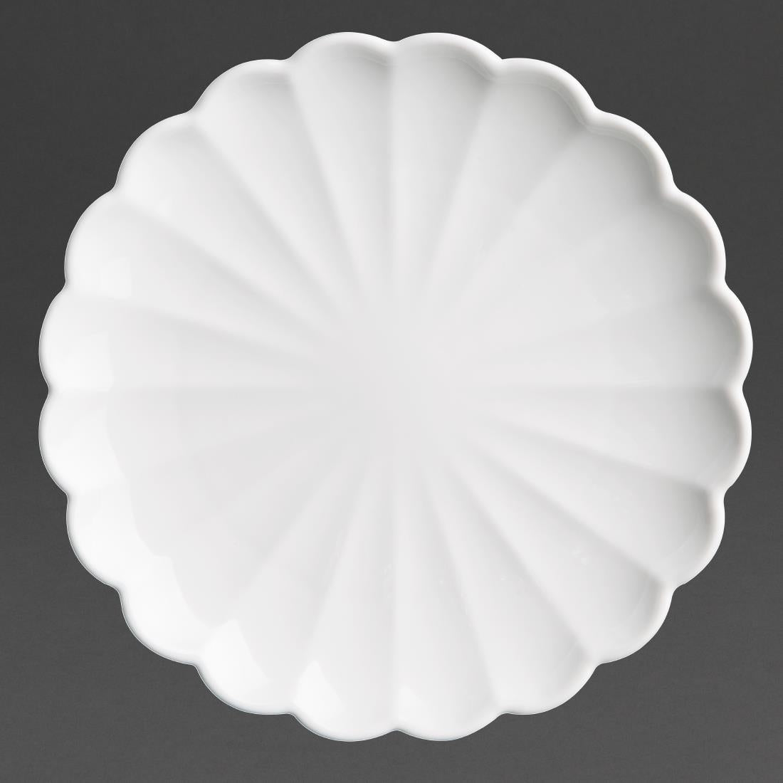 Olympia Bloom Scalloped Plates White 175mm (6 Pack)