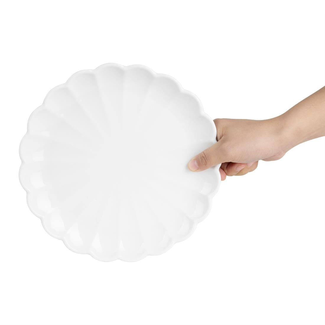 Olympia Bloom Scalloped Plates White 226mm (6 Pack)