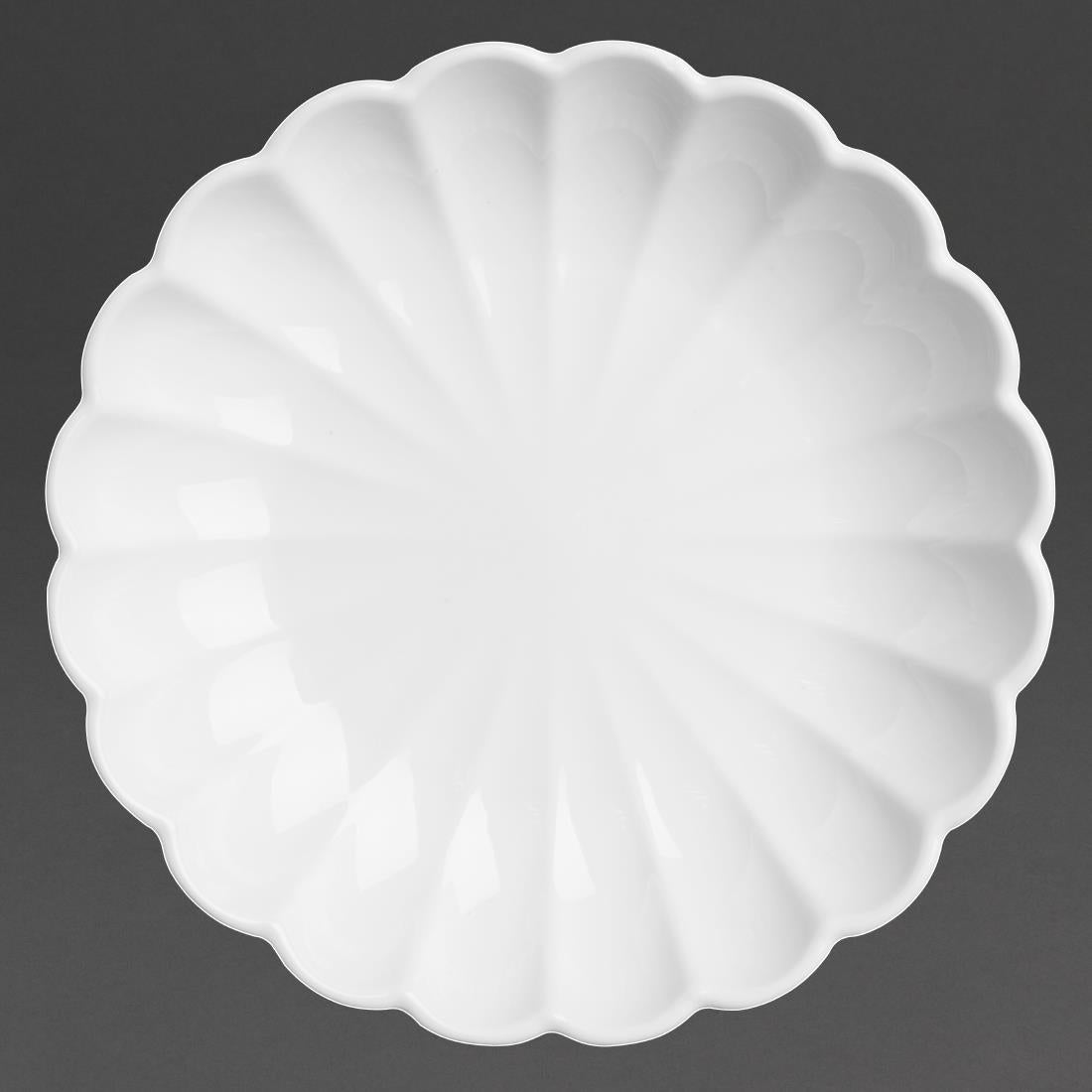 Olympia Bloom Scalloped Bowls White 230mm (6 Pack)