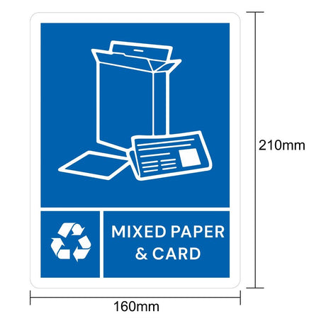 Jantex Slim Bin Label - Mixed Paper & Card