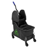 Jantex Two-Compartment Mop Bucket and Wringer Green 30Ltr