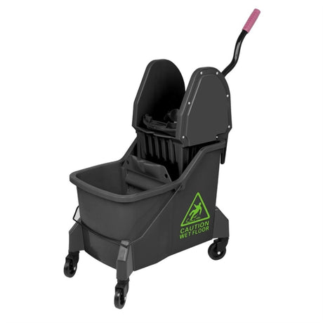 Jantex Two-Compartment Mop Bucket and Wringer Green 30Ltr