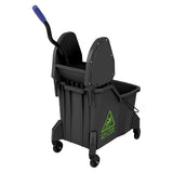 Jantex Two-Compartment Mop Bucket and Wringer Green 30Ltr