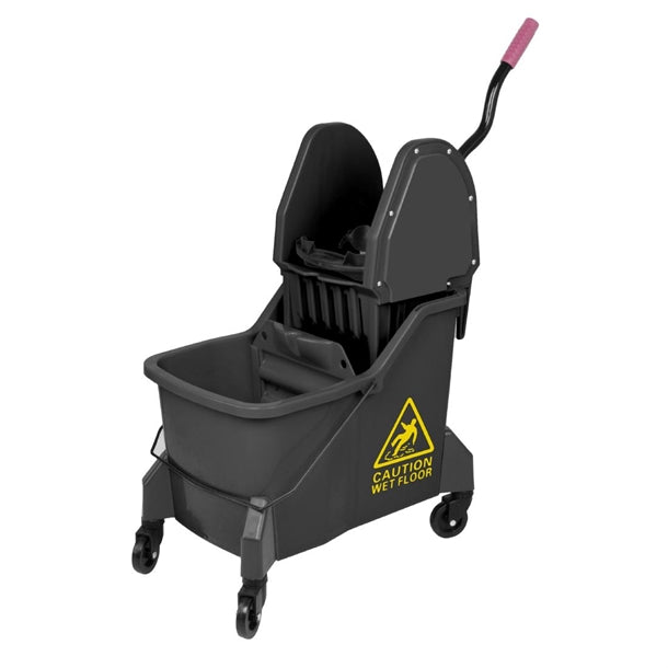 Jantex Two-Compartment Mop Bucket and Wringer Yellow 30Ltr