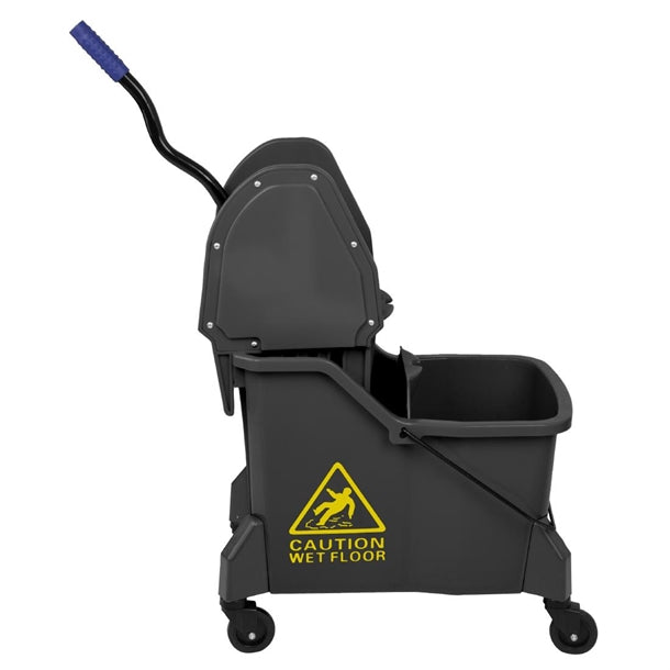 Jantex Two-Compartment Mop Bucket and Wringer Yellow 30Ltr