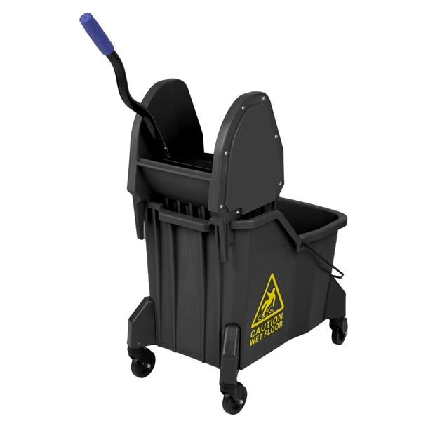 Jantex Two-Compartment Mop Bucket and Wringer Yellow 30Ltr