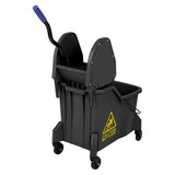 Jantex Two-Compartment Mop Bucket and Wringer Yellow 30Ltr