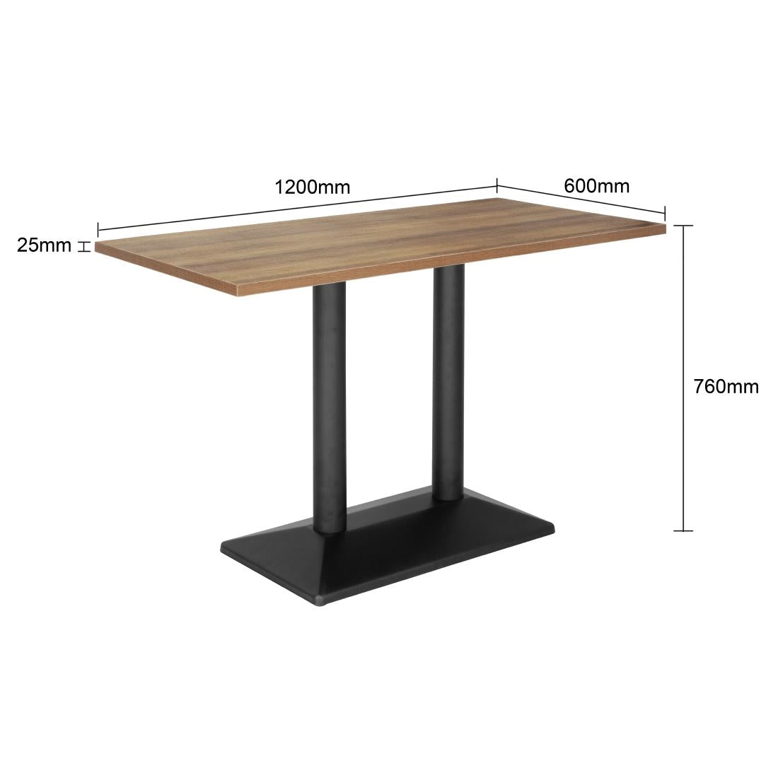 Bolero Indoor Dining Table Light Wood 1200mm