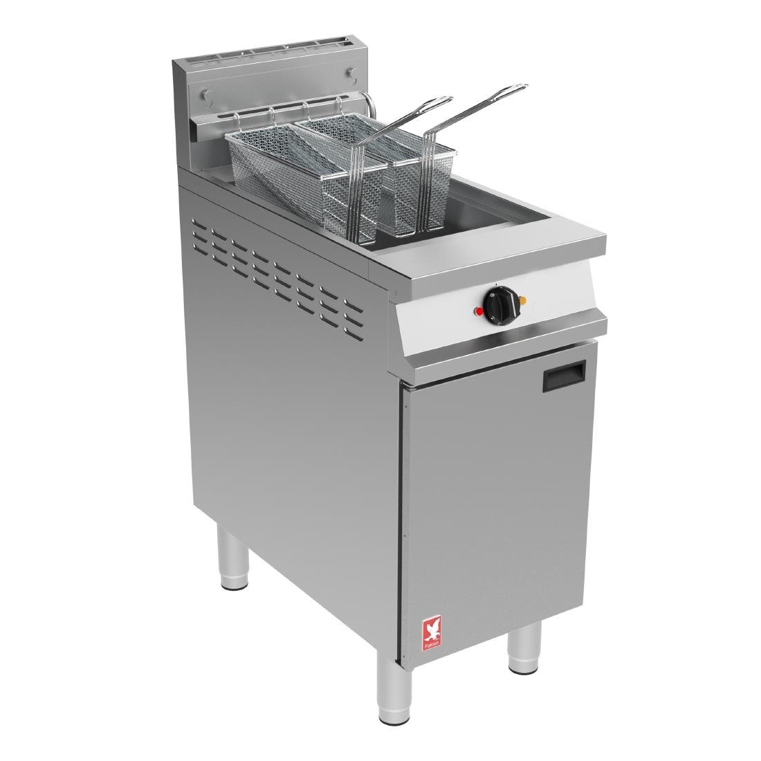 Falcon Dominator Plus G3840F Single Pan Twin Basket Nat Gas Filtration Fryer on Feet